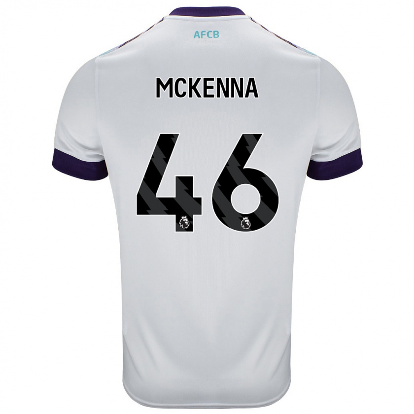 Kandiny Hombre Camiseta Callan Mckenna #46 Blanco Verde Púrpura 2ª Equipación 2024/25 La Camisa Chile