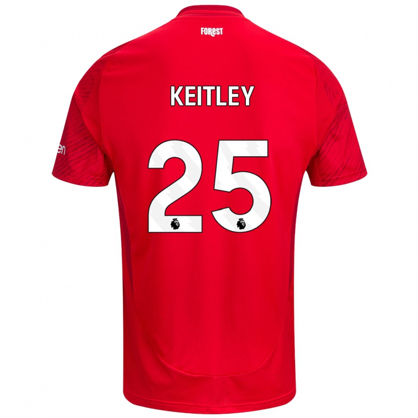 Kandiny Mujer Camiseta Alice Keitley #25 Rojo Blanco 1ª Equipación 2024/25 La Camisa Chile