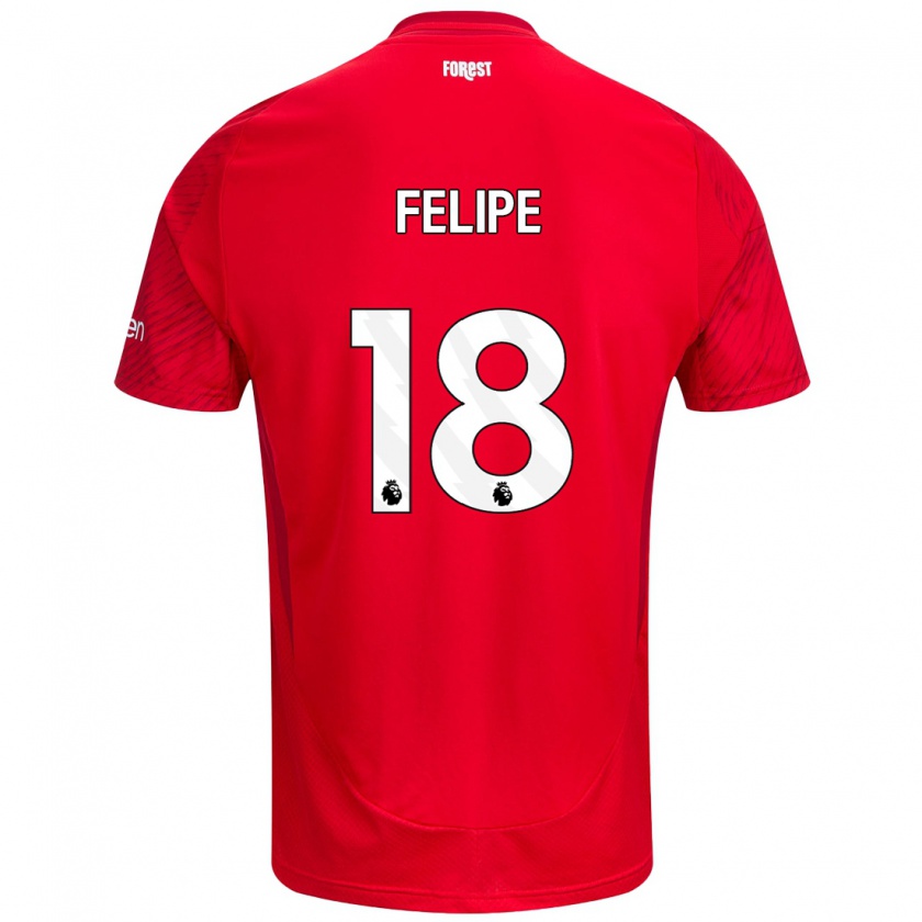 Kandiny Mujer Camiseta Felipe #18 Rojo Blanco 1ª Equipación 2024/25 La Camisa Chile