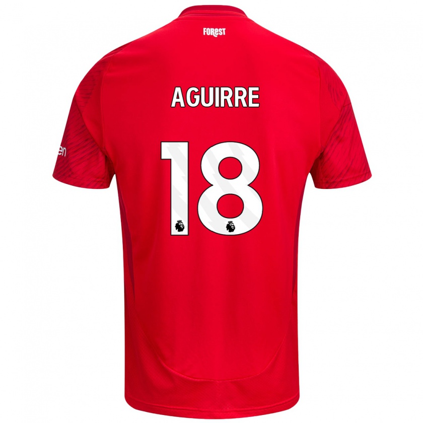 Kandiny Mujer Camiseta Aja Aguirre #18 Rojo Blanco 1ª Equipación 2024/25 La Camisa Chile