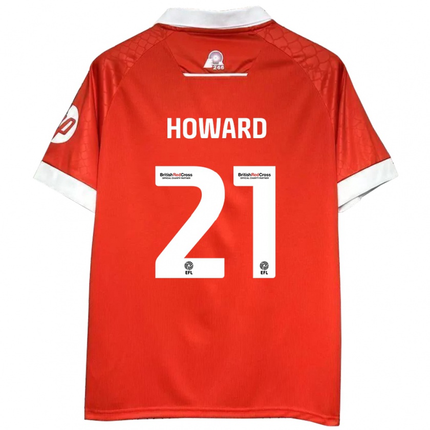 Kandiny Mujer Camiseta Mark Howard #21 Rojo Blanco 1ª Equipación 2024/25 La Camisa Chile