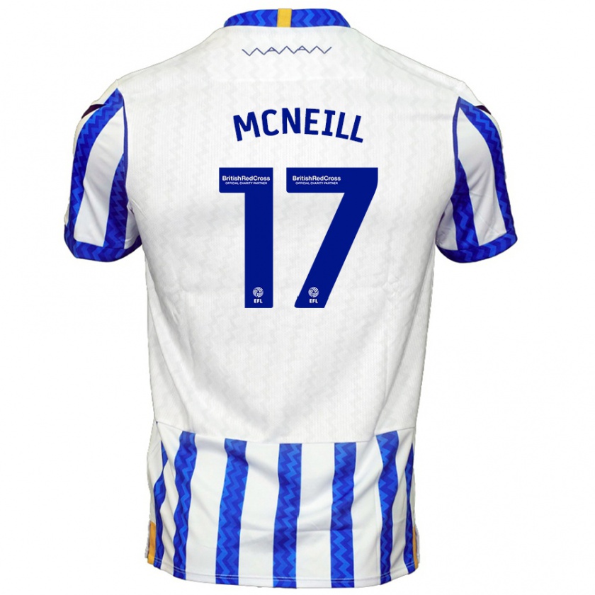 Kandiny Mujer Camiseta Charlie Mcneill #17 Azul Blanco 1ª Equipación 2024/25 La Camisa Chile