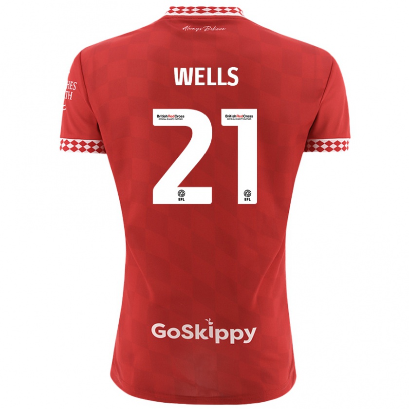 Kandiny Mujer Camiseta Nahki Wells #21 Rojo 1ª Equipación 2024/25 La Camisa Chile