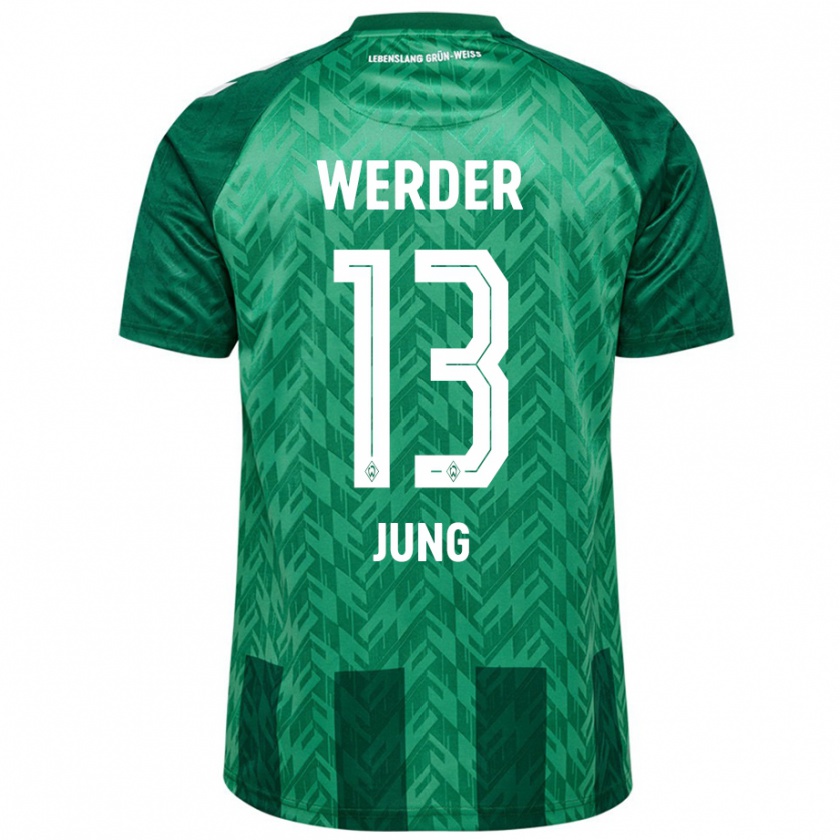 Kandiny Mujer Camiseta Seong-Hyeon Jung #13 Verde 1ª Equipación 2024/25 La Camisa Chile