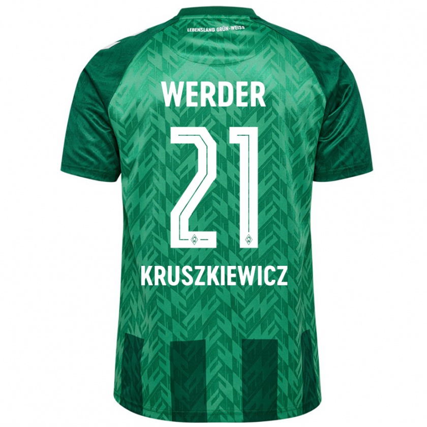 Kandiny Mujer Camiseta Jakub Kruszkiewicz #21 Verde 1ª Equipación 2024/25 La Camisa Chile