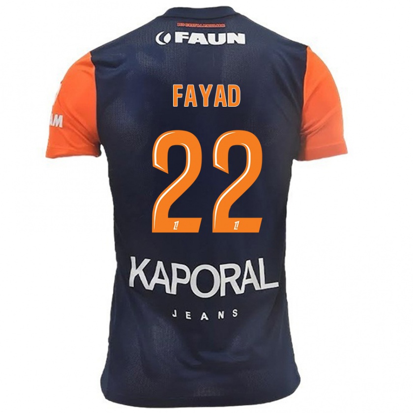 Kandiny Mujer Camiseta Khalil Fayad #22 Azul Marino Naranja 1ª Equipación 2024/25 La Camisa Chile