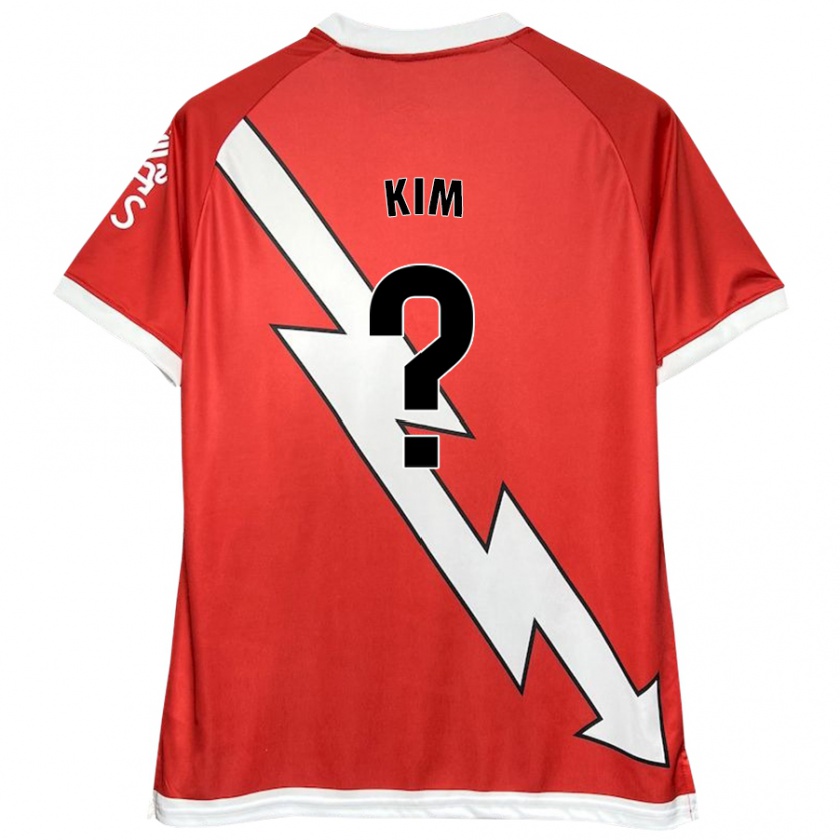 Kandiny Mujer Camiseta Nathaniel Kim #0 Blanco Rojo 1ª Equipación 2024/25 La Camisa Chile