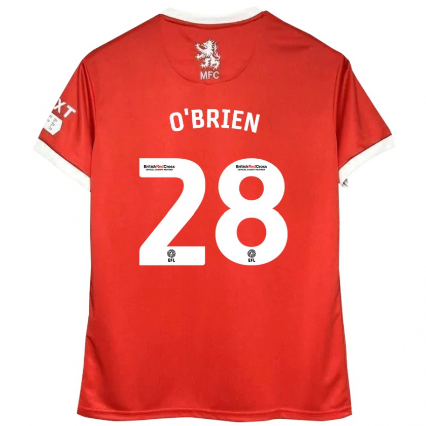 Kandiny Mujer Camiseta Lewis O'brien #28 Rojo Blanco 1ª Equipación 2024/25 La Camisa Chile