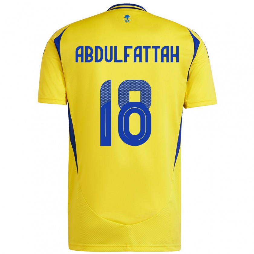 Kandiny Mujer Camiseta Abdulfattah Adam #18 Amarillo Azul 1ª Equipación 2024/25 La Camisa Chile