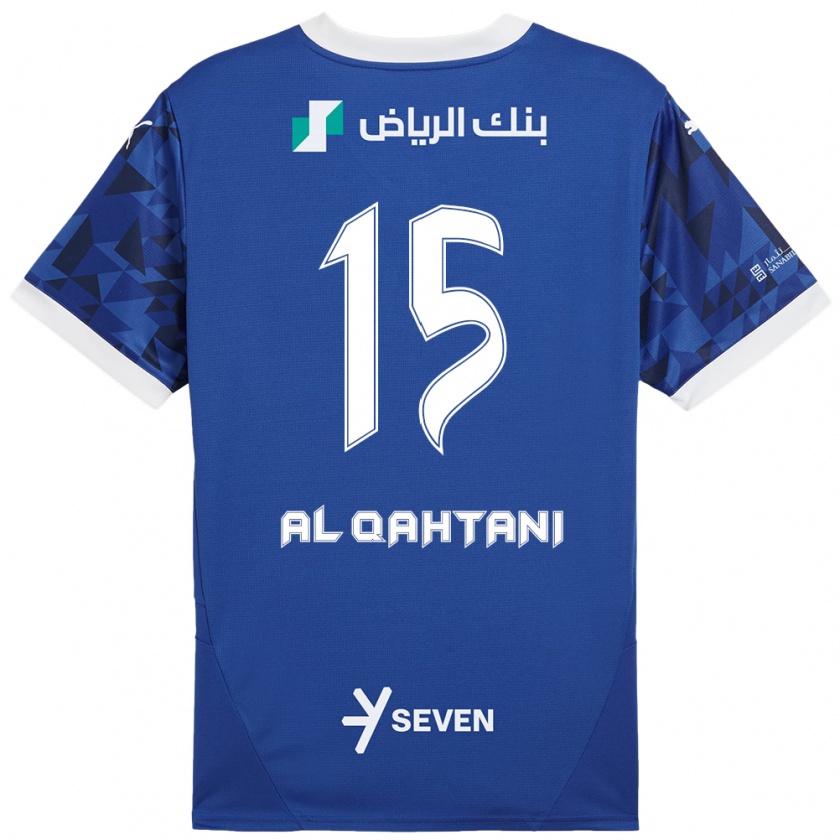 Kandiny Mujer Camiseta Mohammed Al-Qahtani #15 Azul Oscuro Blanco 1ª Equipación 2024/25 La Camisa Chile