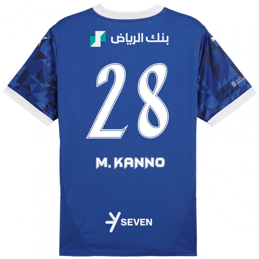 Kandiny Mujer Camiseta Mohamed Kanno #28 Azul Oscuro Blanco 1ª Equipación 2024/25 La Camisa Chile