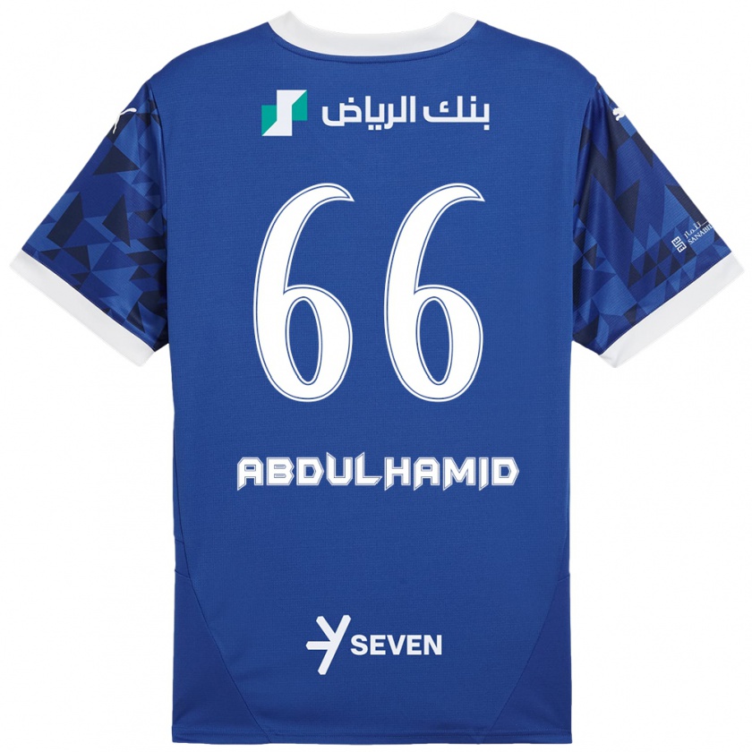 Kandiny Mujer Camiseta Saud Abdulhamid #66 Azul Oscuro Blanco 1ª Equipación 2024/25 La Camisa Chile