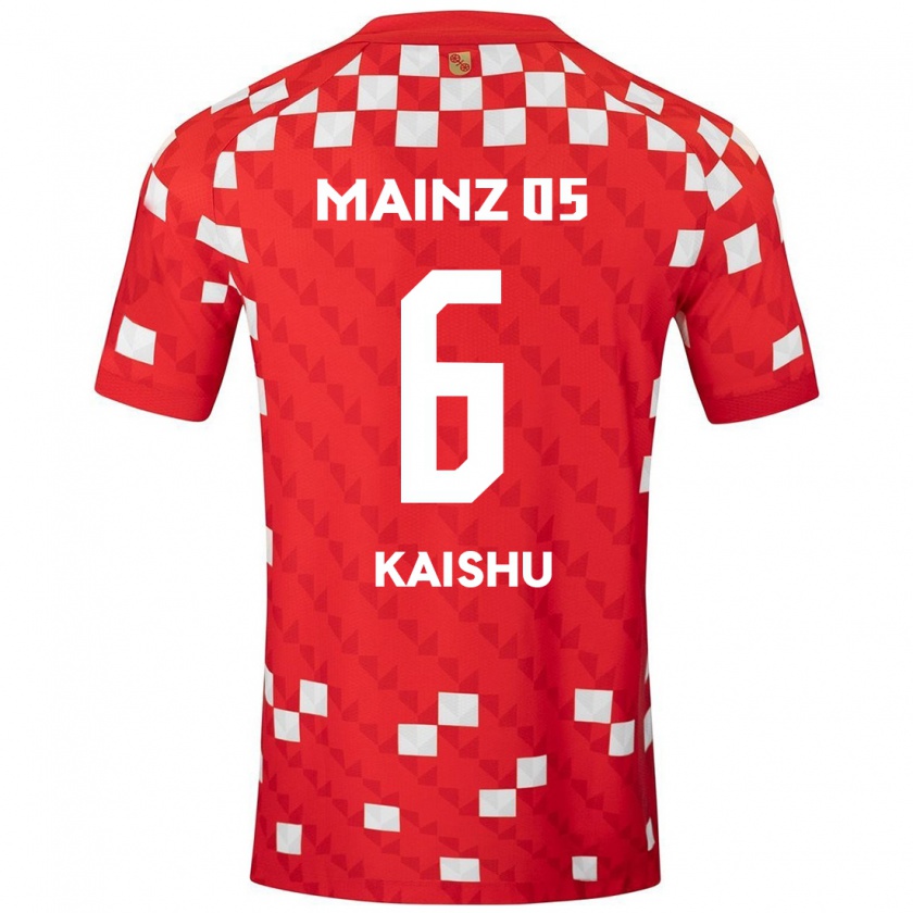 Kandiny Mujer Camiseta Kaishu Sano #6 Blanco Rojo 1ª Equipación 2024/25 La Camisa Chile