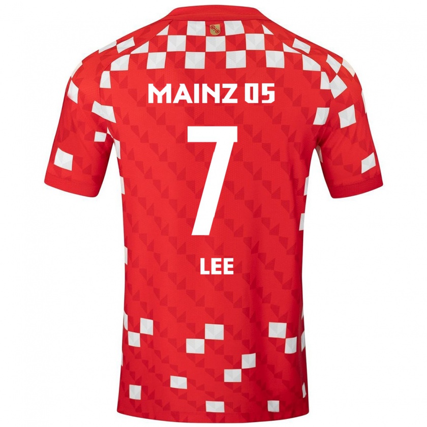 Kandiny Mujer Camiseta Jae-Sung Lee #7 Blanco Rojo 1ª Equipación 2024/25 La Camisa Chile