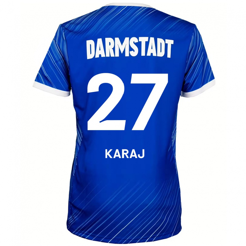 Kandiny Mujer Camiseta Eraldo Karaj #27 Azul Blanco 1ª Equipación 2024/25 La Camisa Chile