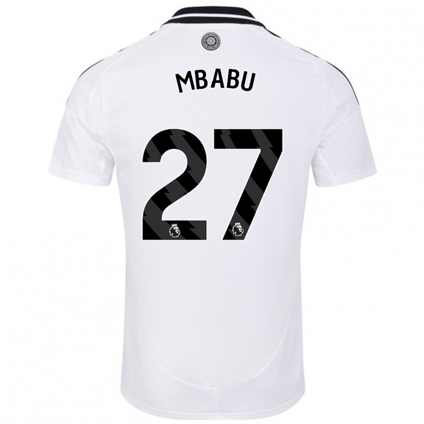 Kandiny Mujer Camiseta Kevin Mbabu #27 Blanco 1ª Equipación 2024/25 La Camisa Chile