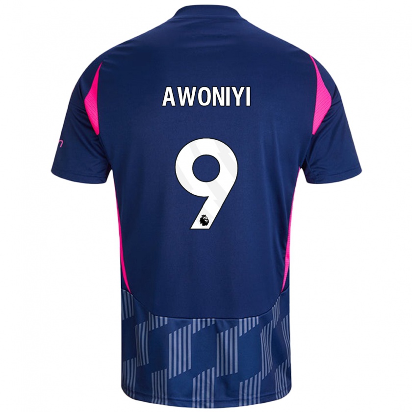 Kandiny Mujer Camiseta Taiwo Awoniyi #9 Azul Real Rosa 2ª Equipación 2024/25 La Camisa Chile