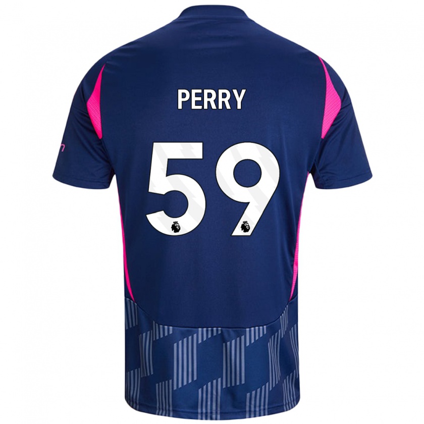 Kandiny Mujer Camiseta Ben Perry #59 Azul Real Rosa 2ª Equipación 2024/25 La Camisa Chile