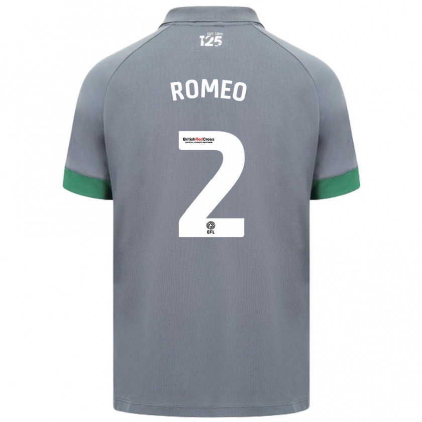 Kandiny Mujer Camiseta Mahlon Romeo #2 Gris Oscuro 2ª Equipación 2024/25 La Camisa Chile