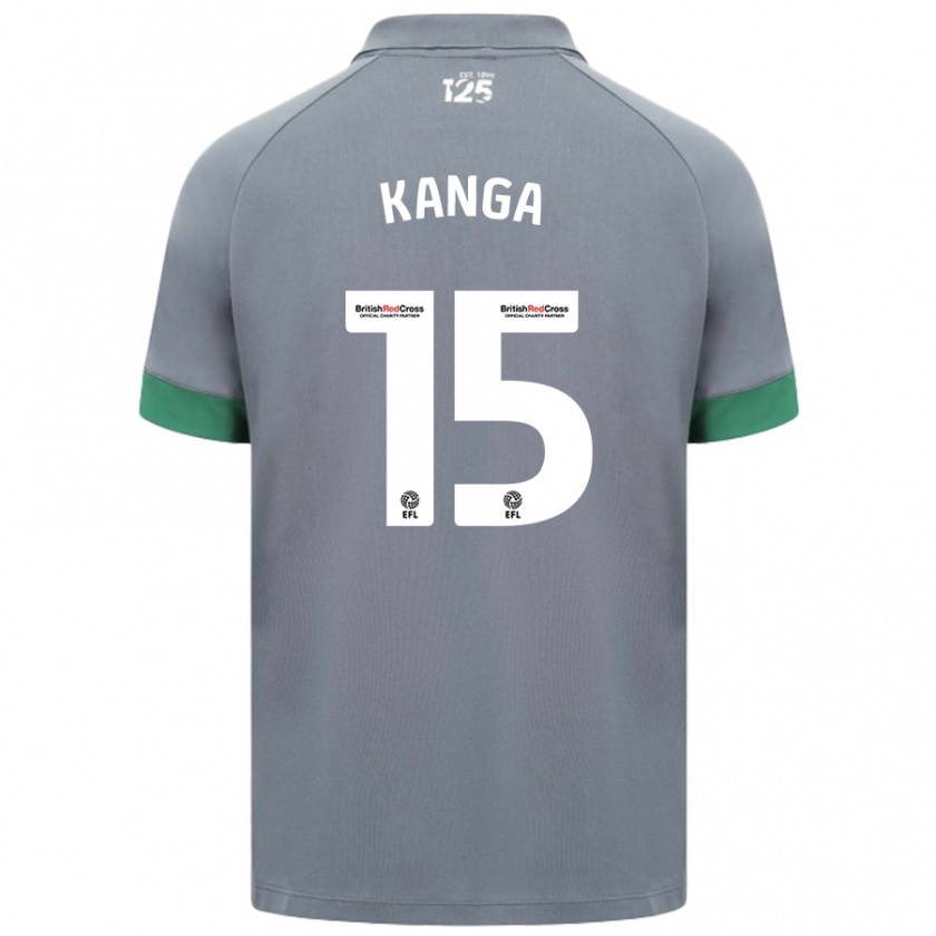 Kandiny Mujer Camiseta Wilfried Kanga #15 Gris Oscuro 2ª Equipación 2024/25 La Camisa Chile