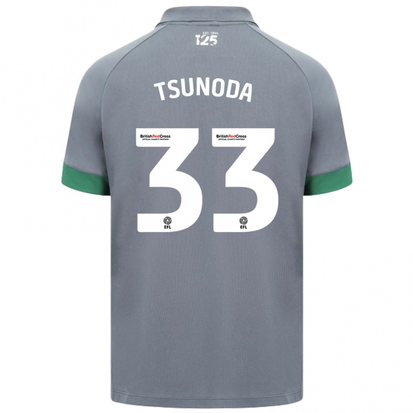 Kandiny Mujer Camiseta Ryotaro Tsunoda #33 Gris Oscuro 2ª Equipación 2024/25 La Camisa Chile