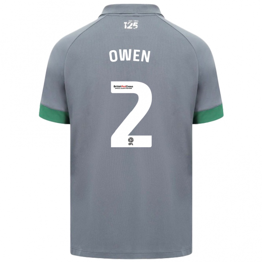 Kandiny Mujer Camiseta Lisa Owen #2 Gris Oscuro 2ª Equipación 2024/25 La Camisa Chile