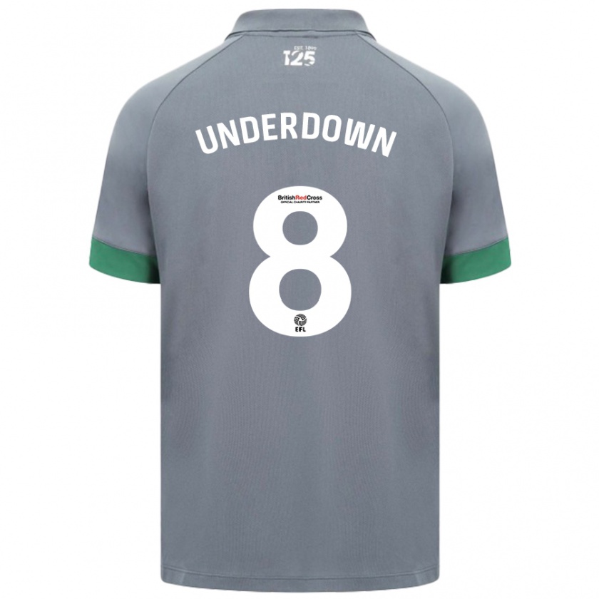 Kandiny Mujer Camiseta Kanisha Underdown #8 Gris Oscuro 2ª Equipación 2024/25 La Camisa Chile