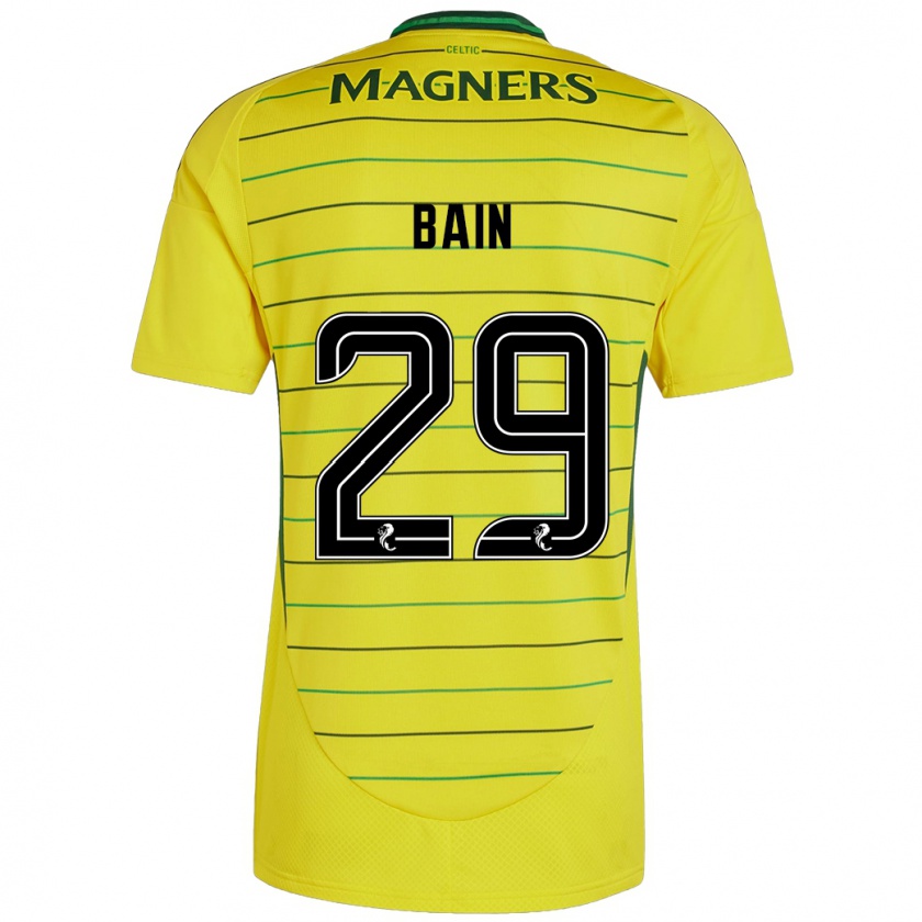 Kandiny Mujer Camiseta Scott Bain #29 Amarillo 2ª Equipación 2024/25 La Camisa Chile