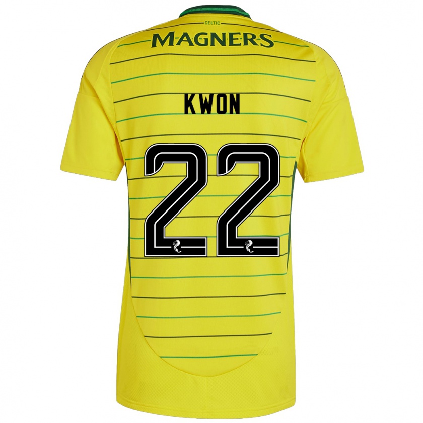 Kandiny Mujer Camiseta Hyeok-Kyu Kwon #22 Amarillo 2ª Equipación 2024/25 La Camisa Chile