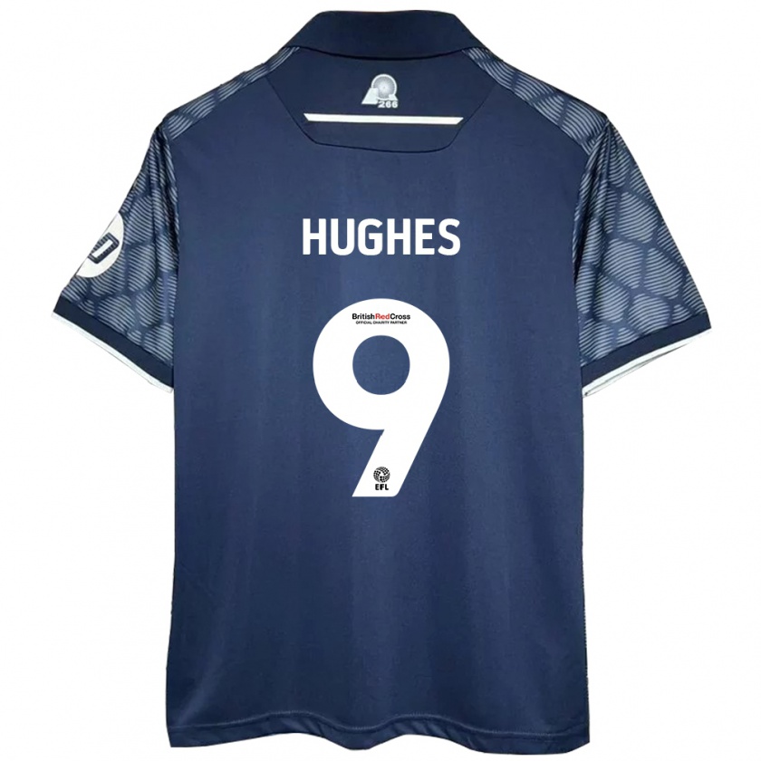 Kandiny Mujer Camiseta Rosie Hughes #9 Negro 2ª Equipación 2024/25 La Camisa Chile