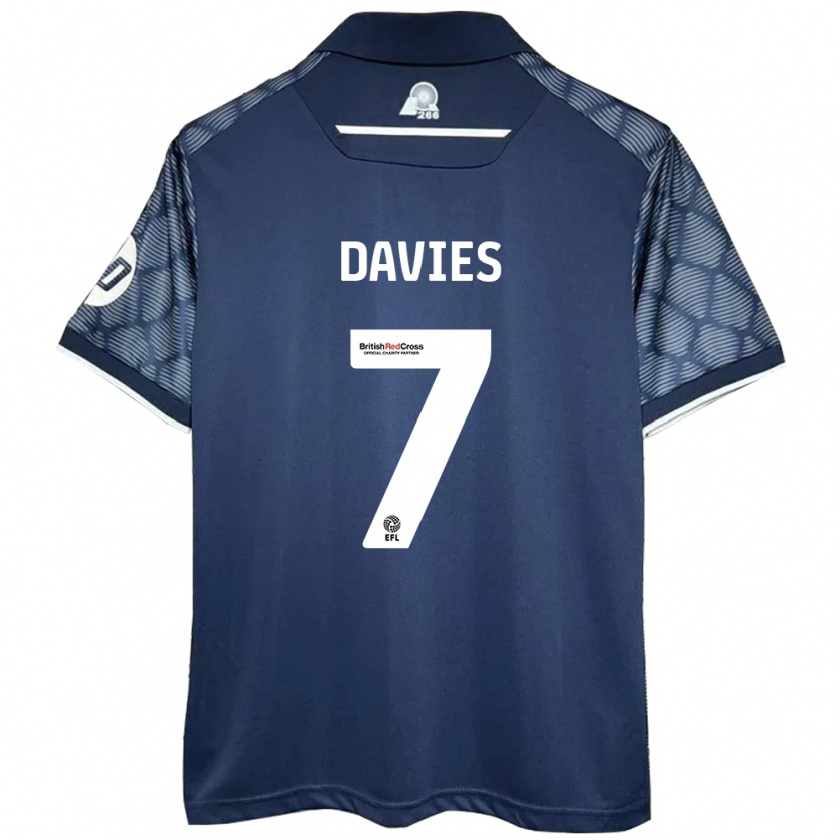 Kandiny Mujer Camiseta Jordan Davies #7 Negro 2ª Equipación 2024/25 La Camisa Chile