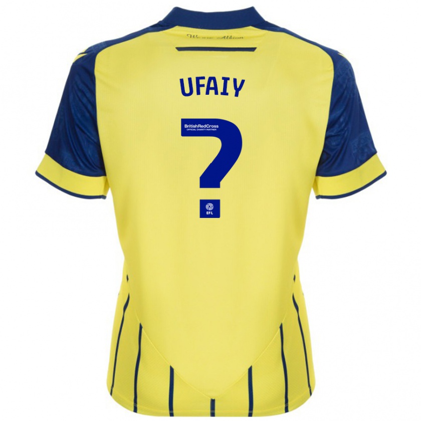 Kandiny Mujer Camiseta Kevin Ufaiy #0 Amarillo Azul 2ª Equipación 2024/25 La Camisa Chile