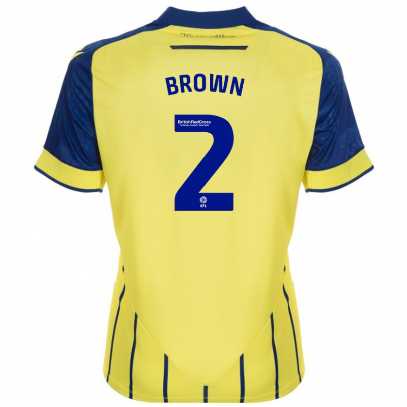 Kandiny Mujer Camiseta Ashlee Brown #2 Amarillo Azul 2ª Equipación 2024/25 La Camisa Chile