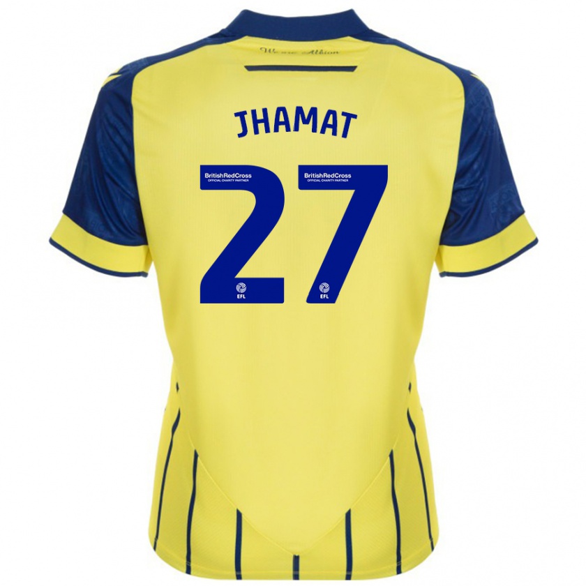 Kandiny Mujer Camiseta Simran Jhamat #27 Amarillo Azul 2ª Equipación 2024/25 La Camisa Chile