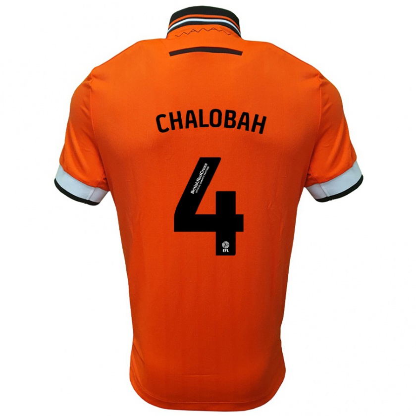 Kandiny Mujer Camiseta Nathaniel Chalobah #4 Naranja Blanco 2ª Equipación 2024/25 La Camisa Chile