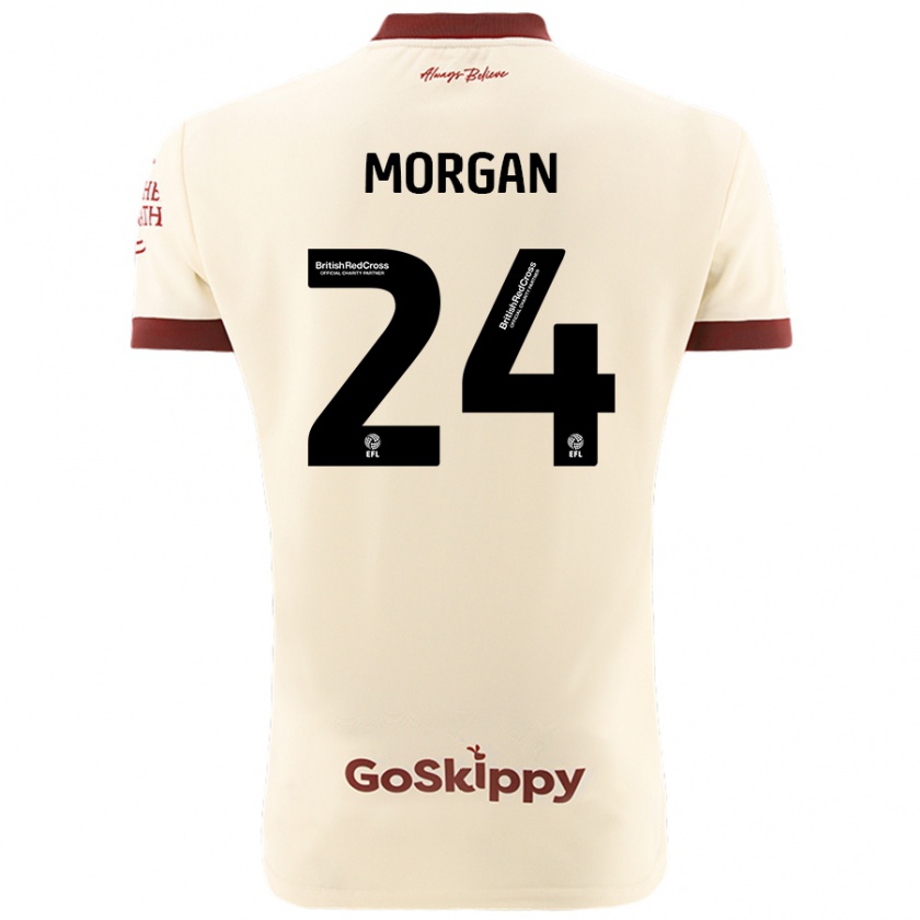 Kandiny Mujer Camiseta Ffion Morgan #24 Crema Blanco 2ª Equipación 2024/25 La Camisa Chile