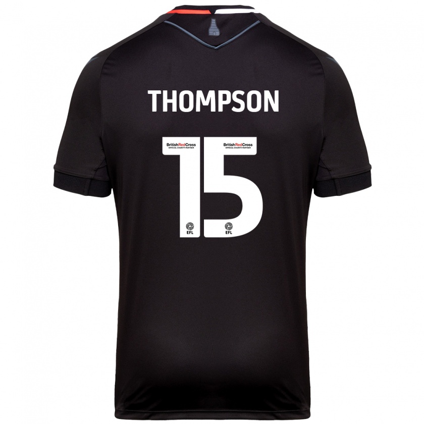 Kandiny Mujer Camiseta Jordan Thompson #15 Negro 2ª Equipación 2024/25 La Camisa Chile