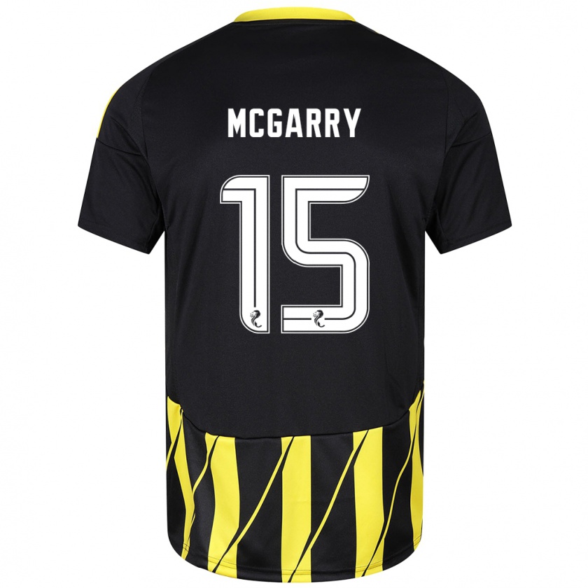 Kandiny Mujer Camiseta James Mcgarry #15 Negro Amarillo 2ª Equipación 2024/25 La Camisa Chile