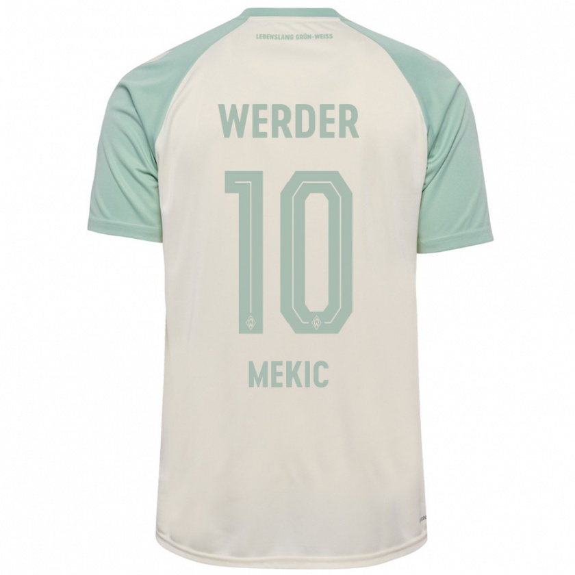 Kandiny Mujer Camiseta Elmin Mekic #10 Blanquecino Verde Claro 2ª Equipación 2024/25 La Camisa Chile