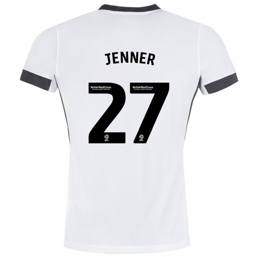 Kandiny Mujer Camiseta Abbi Jenner #27 Blanco Negro 2ª Equipación 2024/25 La Camisa Chile