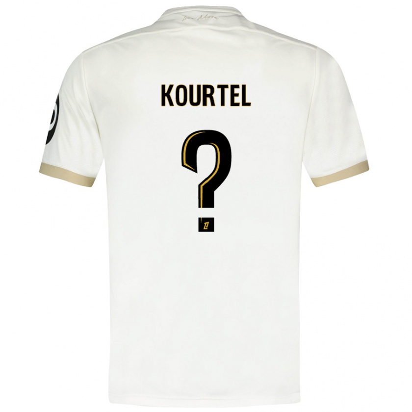 Kandiny Mujer Camiseta Kaïs Kourtel #0 Blanco Dorado 2ª Equipación 2024/25 La Camisa Chile