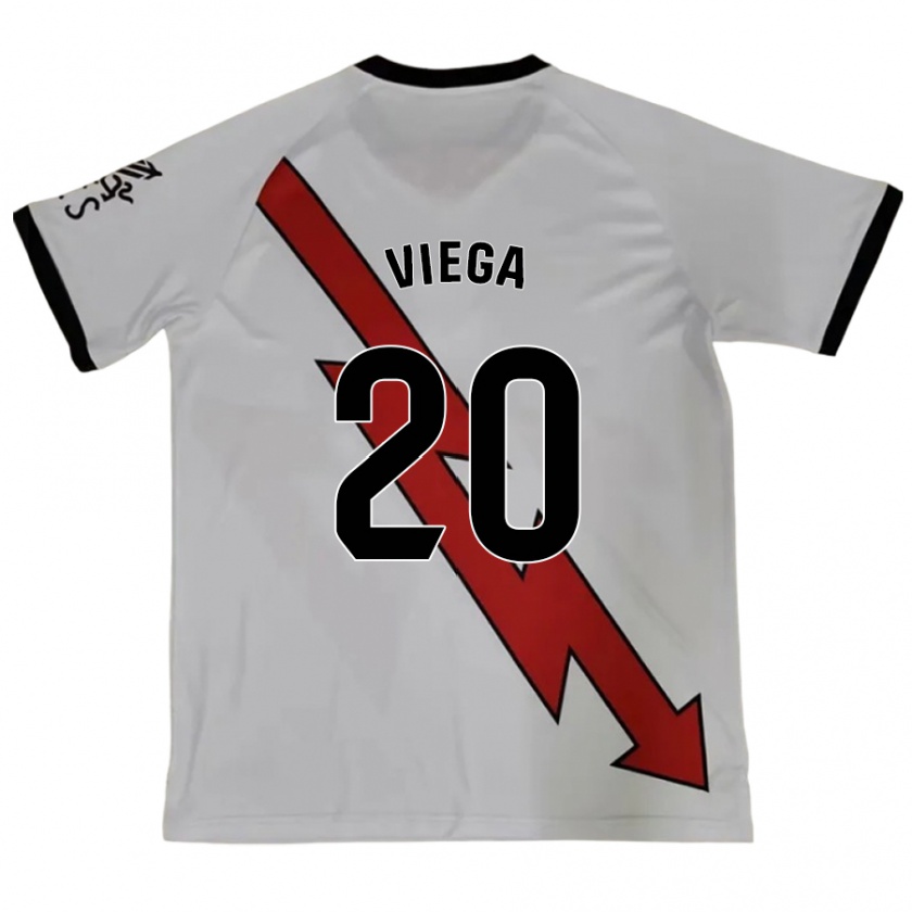 Kandiny Mujer Camiseta David Viega #20 Rojo 2ª Equipación 2024/25 La Camisa Chile