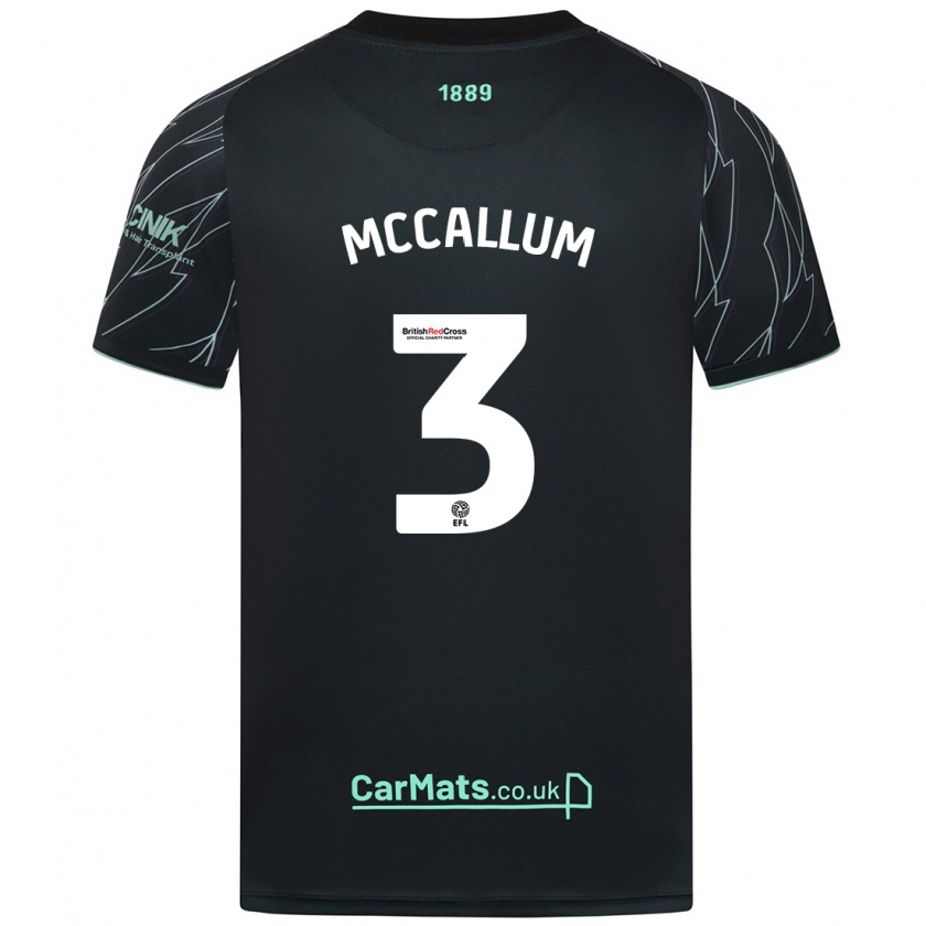 Kandiny Mujer Camiseta Sam Mccallum #3 Negro Verde 2ª Equipación 2024/25 La Camisa Chile