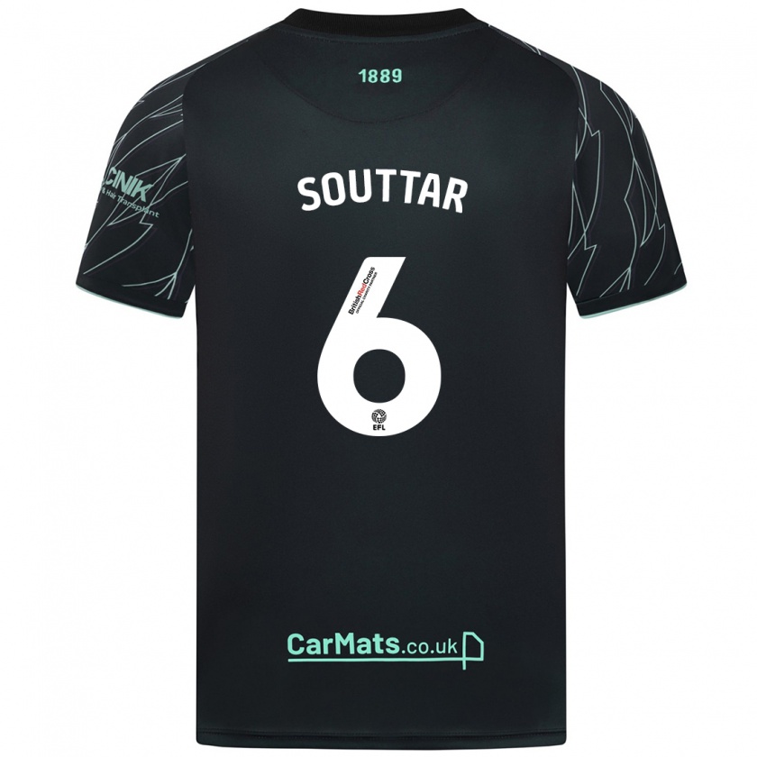 Kandiny Mujer Camiseta Harry Souttar #6 Negro Verde 2ª Equipación 2024/25 La Camisa Chile