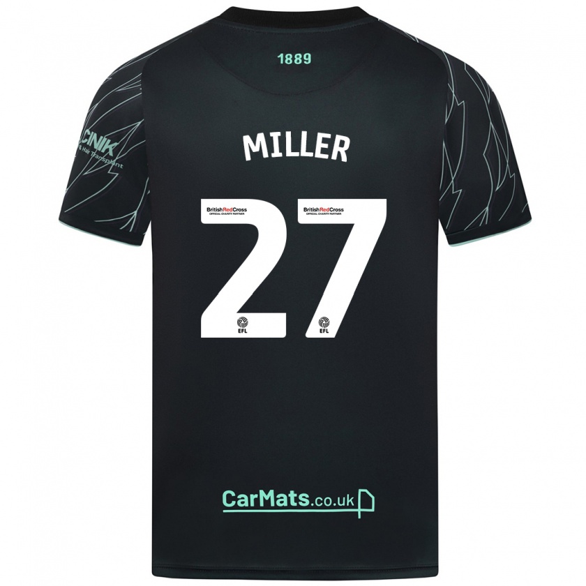 Kandiny Mujer Camiseta Lara Miller #27 Negro Verde 2ª Equipación 2024/25 La Camisa Chile