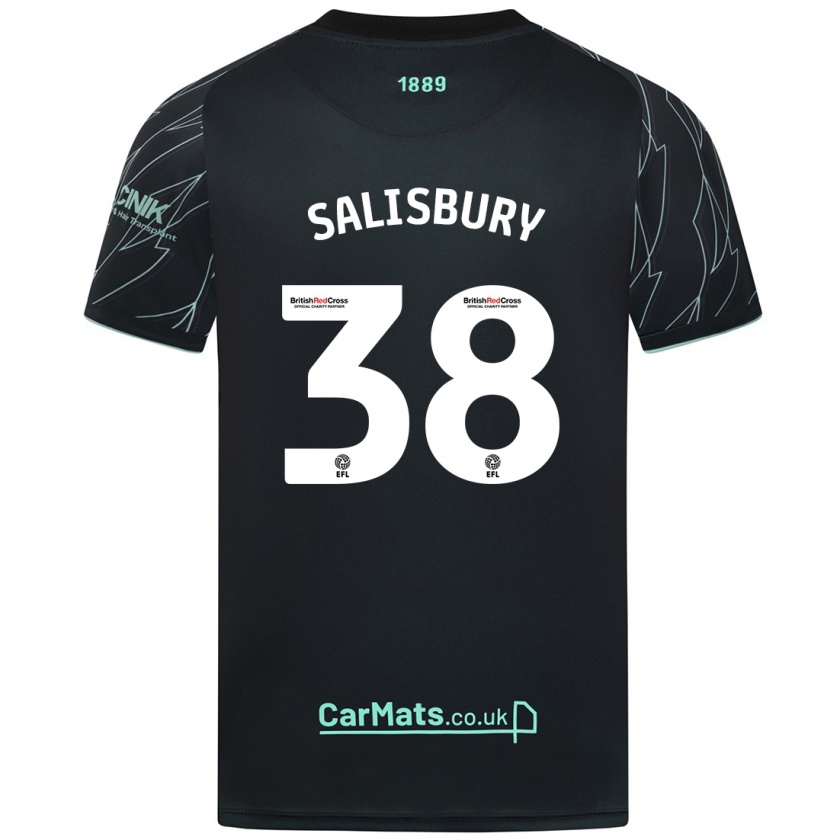 Kandiny Mujer Camiseta Chloe Salisbury #38 Negro Verde 2ª Equipación 2024/25 La Camisa Chile