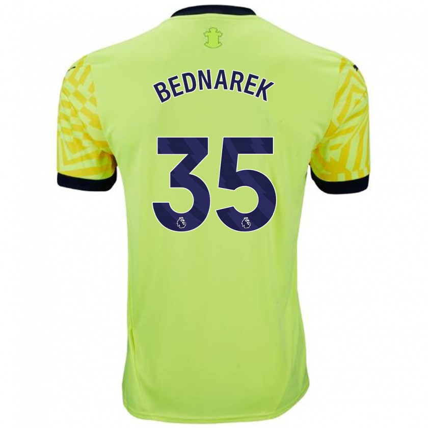 Kandiny Mujer Camiseta Jan Bednarek #35 Amarillo 2ª Equipación 2024/25 La Camisa Chile