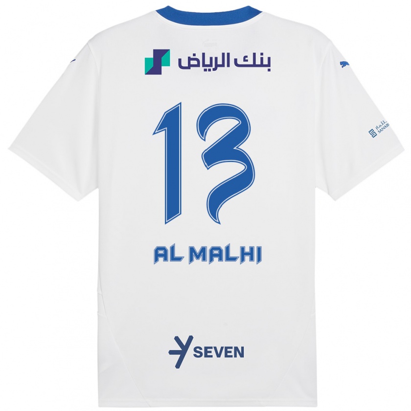 Kandiny Mujer Camiseta Al Muhra Al-Malhi #13 Blanco Azul 2ª Equipación 2024/25 La Camisa Chile