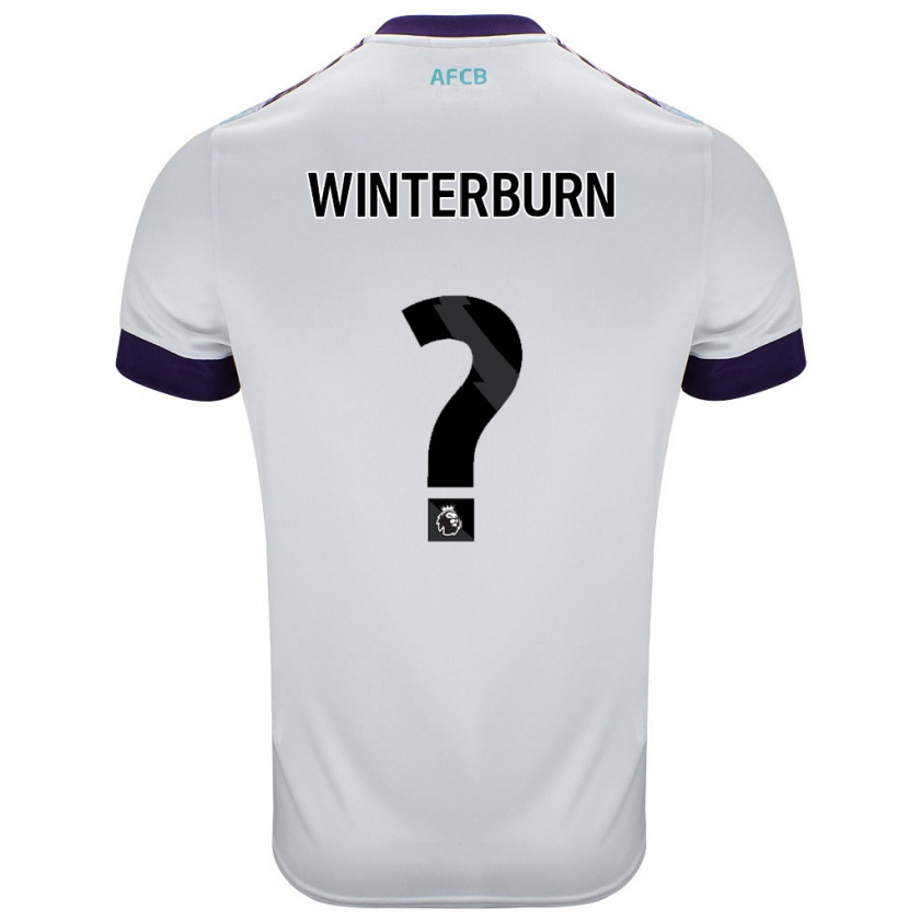 Kandiny Mujer Camiseta Ben Winterburn #0 Blanco Verde Púrpura 2ª Equipación 2024/25 La Camisa Chile