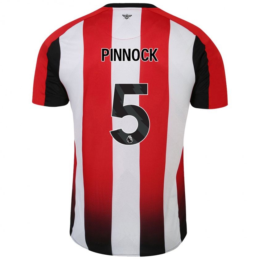 Kandiny Niño Camiseta Ethan Pinnock #5 Rojo Blanco 1ª Equipación 2024/25 La Camisa Chile